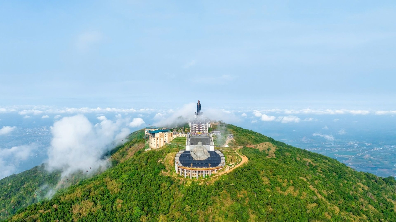 A panoramic view of Ba Den mountain peak