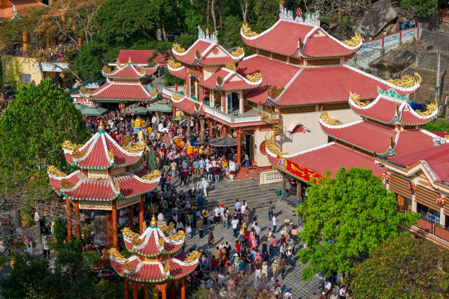 Ba Pagoda is a famous and sacred spiritual destination on Ba Den Mountain