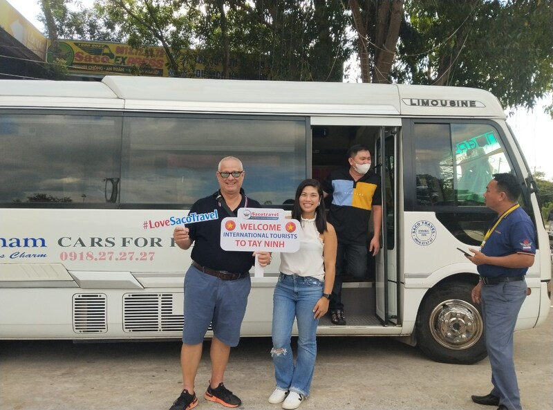 Travelers experience a private limousine ride from Cu Chi to Ba Den Mountain