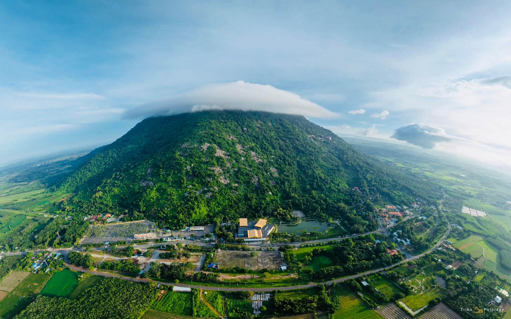 The lush green natural scenery at Ba Den Mountain