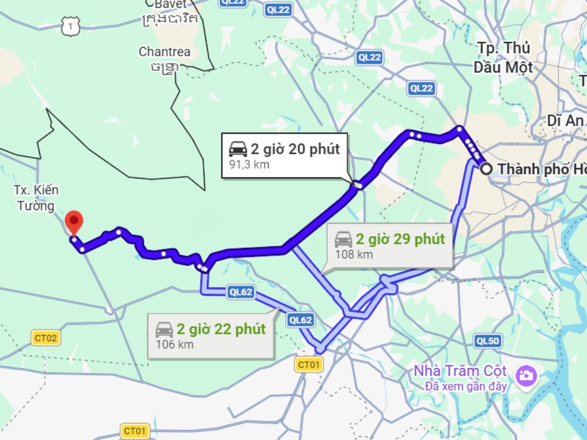 Làng nổi Tân Lập cách Sài Gòn khoảng 100 km, với lộ trình khá dễ đi.