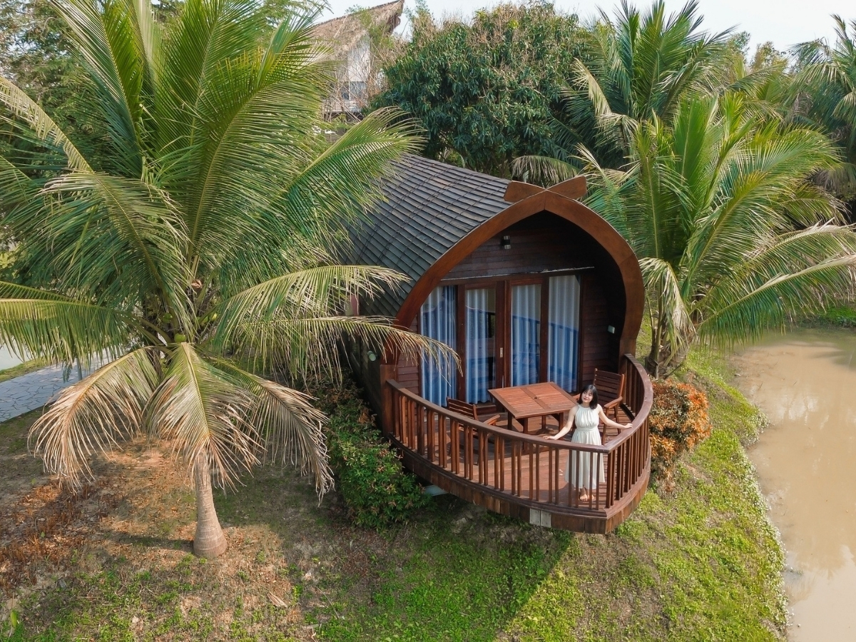 Không gian siêu chill tại làng du lịch Yên Trung.